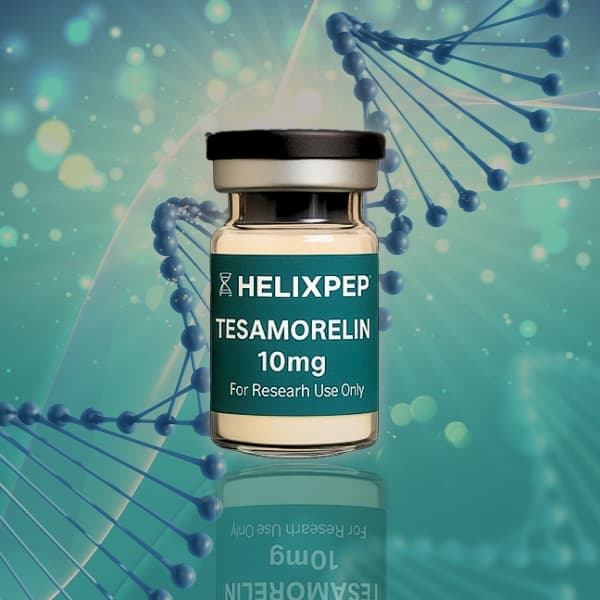 HelixPep RETA-10 research peptide vial with ≥99% purity, used for laboratory research and scientific studies